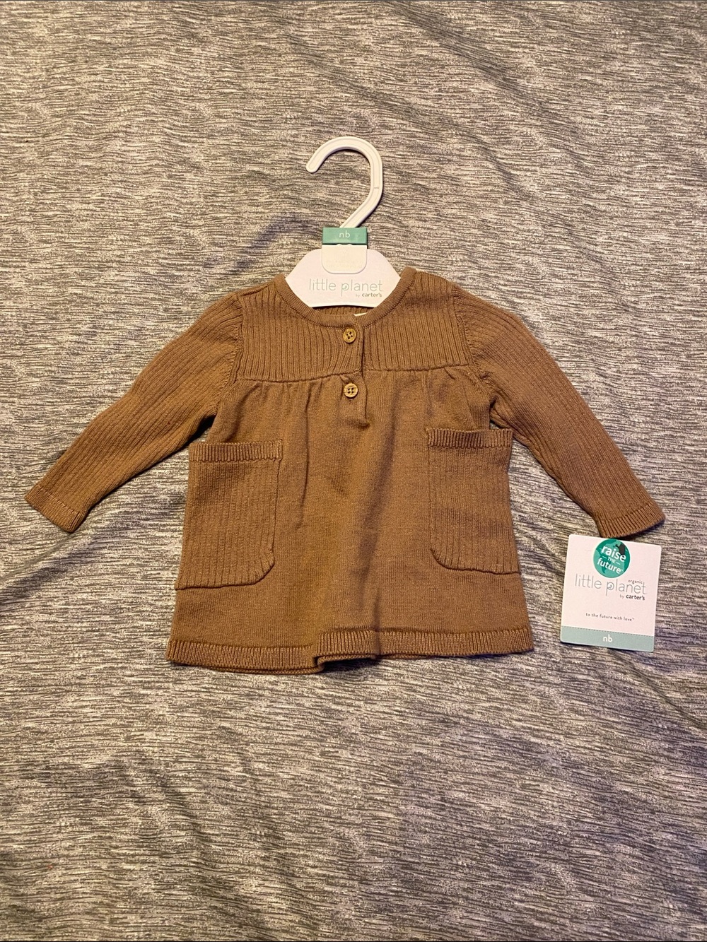 Little Planet by Carters Organic CottonKnitted Long Sleeve Top Sz Newborn NWT
